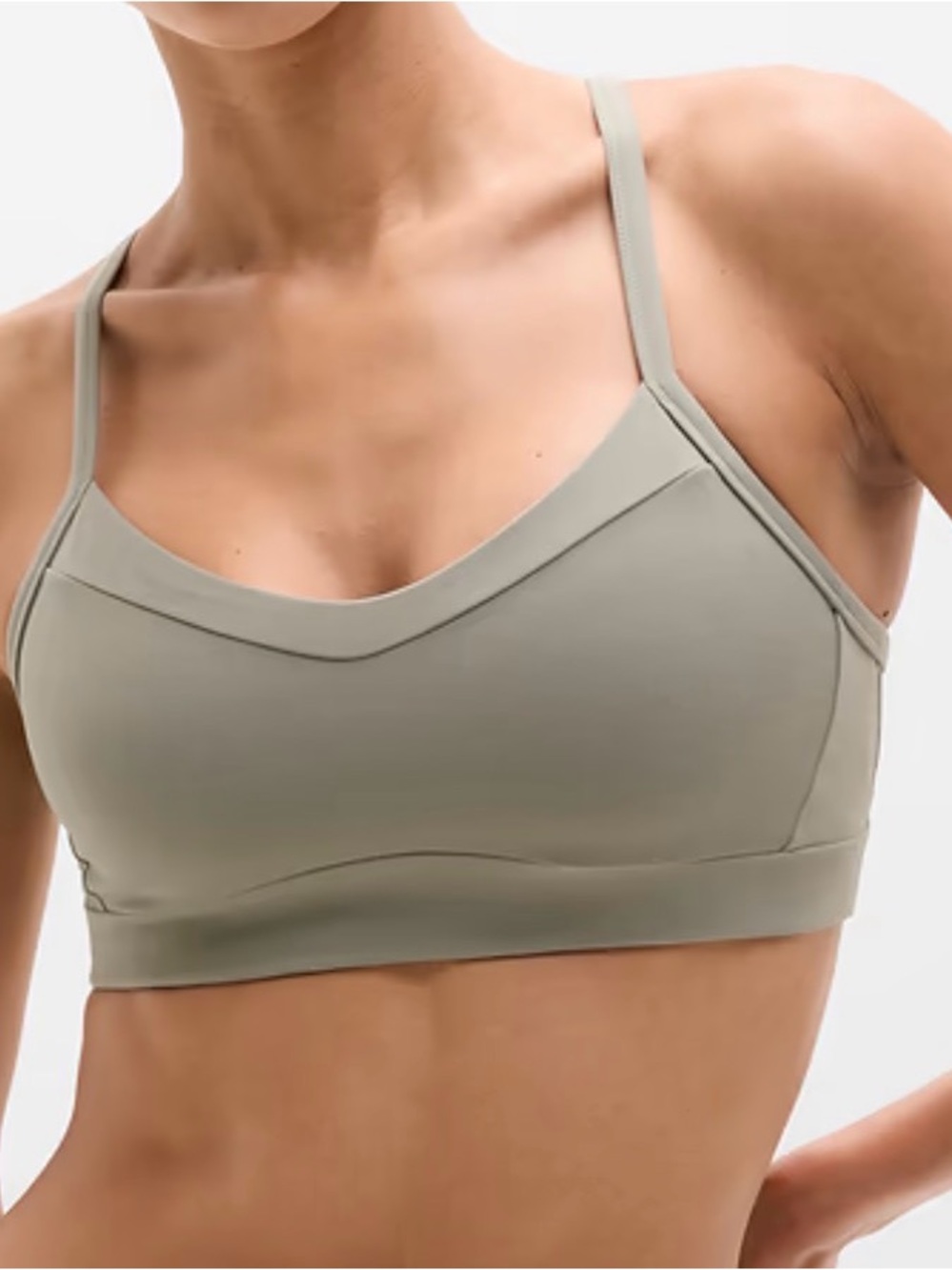 Athleta Vital Sports Bra Sage Green XL Cups D DD NEW Butter Soft Compression